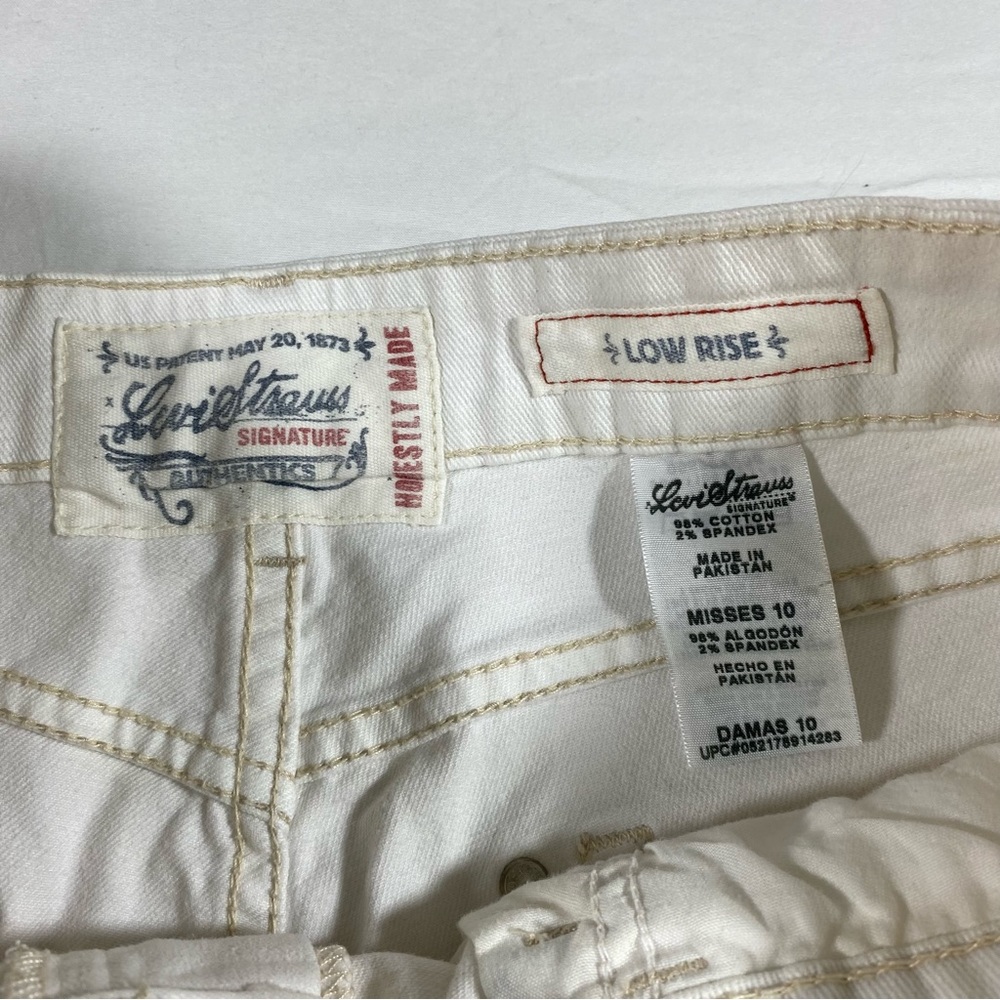 Levi’s Strauss Honestly Made Shorts Low Rise Size 10 White Jean Shorts S… - Picture 3 of 10